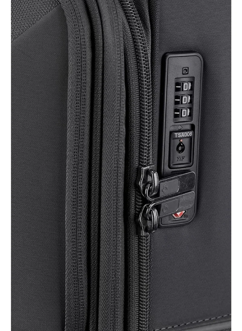 Samsonite 71 73h suitcase check-in size 71 cm / 26 inch, 4 spinner wheels, 100% nylon, black|soft top|front pocket compartment|tsa combination lock|expandable - 10 years international warranty  | Best Price UAE
